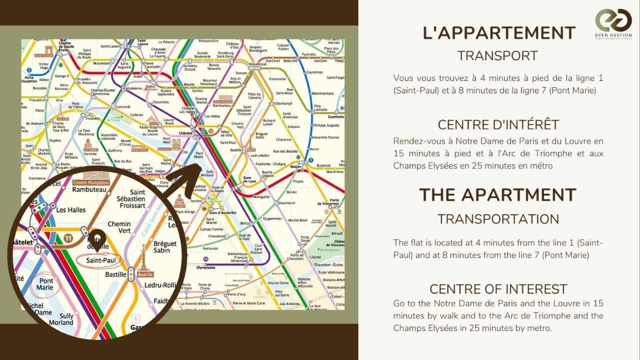 파리 New&Renovated Cosy Flat In The Marais !!! 4Pers 아파트 외부 사진
